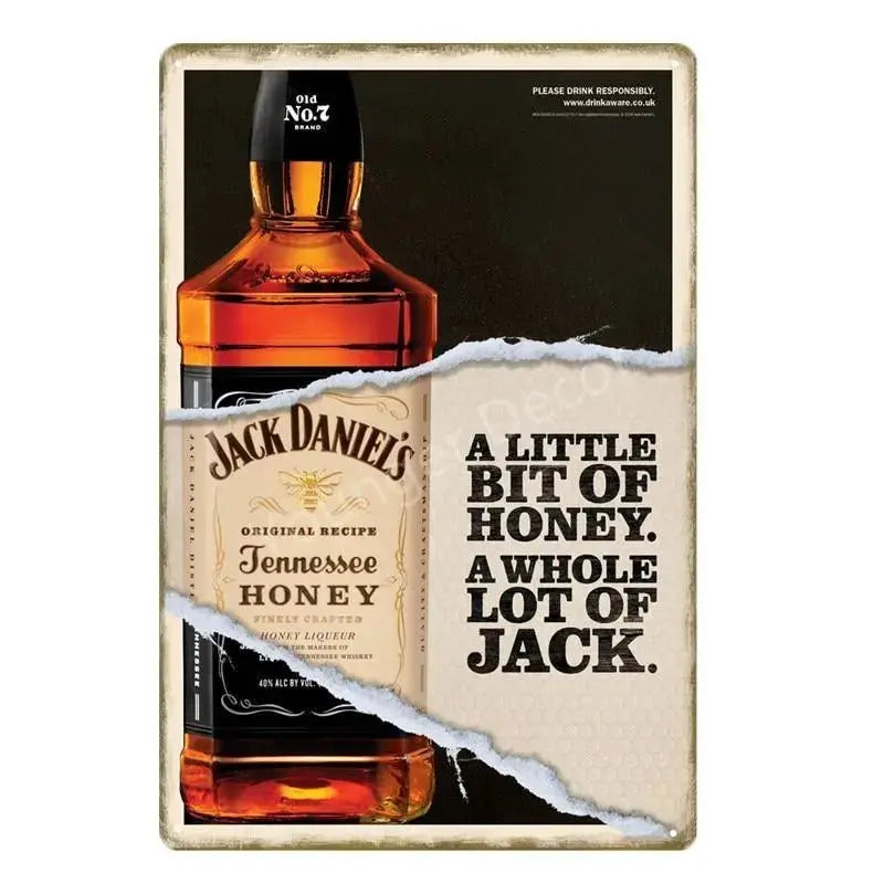 Plaque métallique décorative "Jack Daniel'S" - Le Pratique du Motard