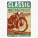 Plaque métallique décorative "Moto Garage" - Le Pratique du Motard