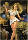 Plaque Métallique Vintage Pin Up Sexy - Le Pratique du Motard