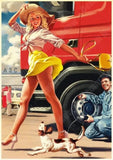 Plaque Métallique Vintage Pin Up Sexy - Le Pratique du Motard