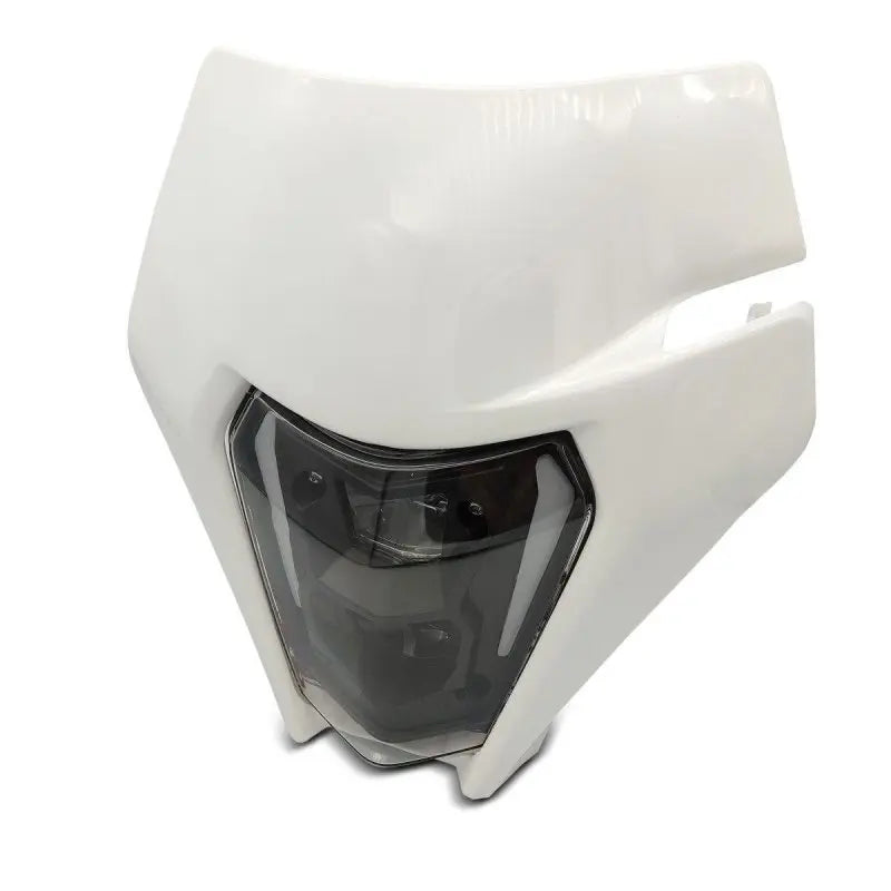 Projecteur LED moto + plaque Enduro Offroad  blanc Le Pratique du Motard