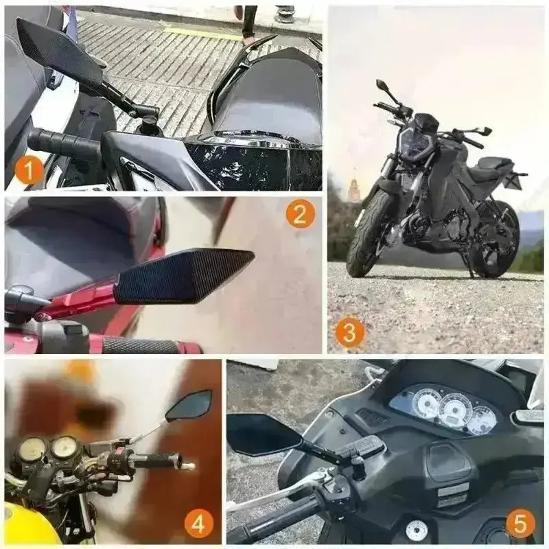 SURENHAP Rétroviseur moto 10mm Rétroviseurs avec Clignotants LED