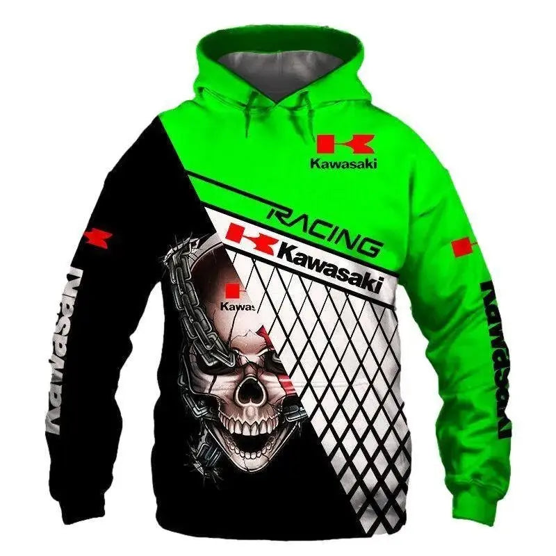 Sweat a capuche KAWASAKI Skull Racing - Le Pratique du Motard