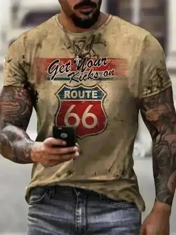 T-shirt pour homme Route 66 Vintage