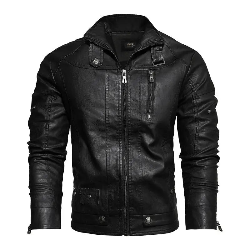 Veste cuir homme style motard Noir M XS